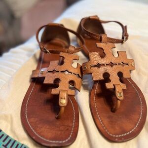 Tory Burch Brown Leather Sandals